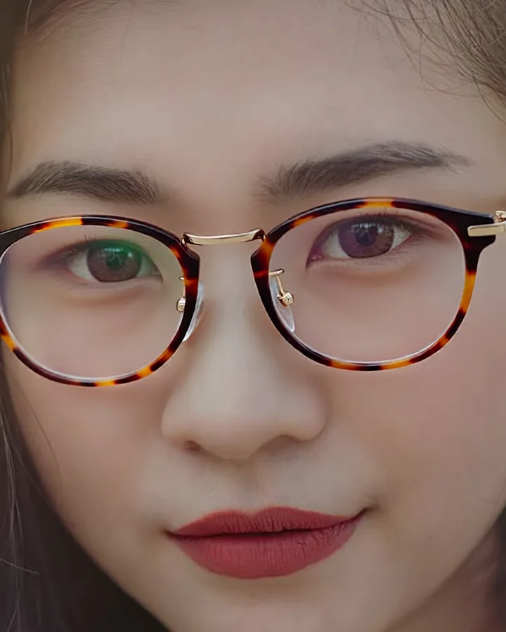 Kacamata, topi, anting — sesudah